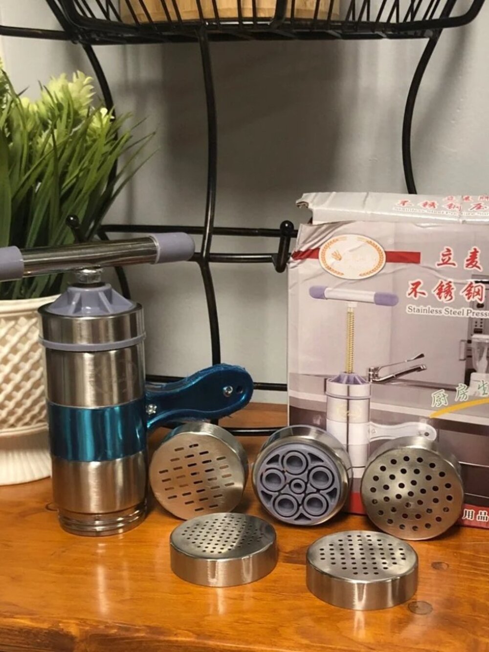Stainless Steel Pasta Maker with Discs (Noodle Press / Juicer)